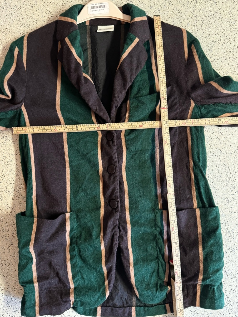 Vtg.Dries Van Noten Striped Blazer in Green, Purple & Cream.Size 38 - Picture 5 of 9